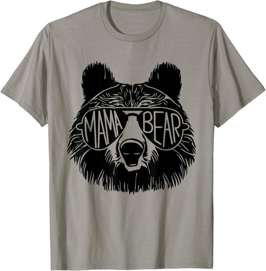 Mama Bear Face Sunglasses Mother Mom Mommy Mother's Day T-Shirt - T-Shirt | Sand