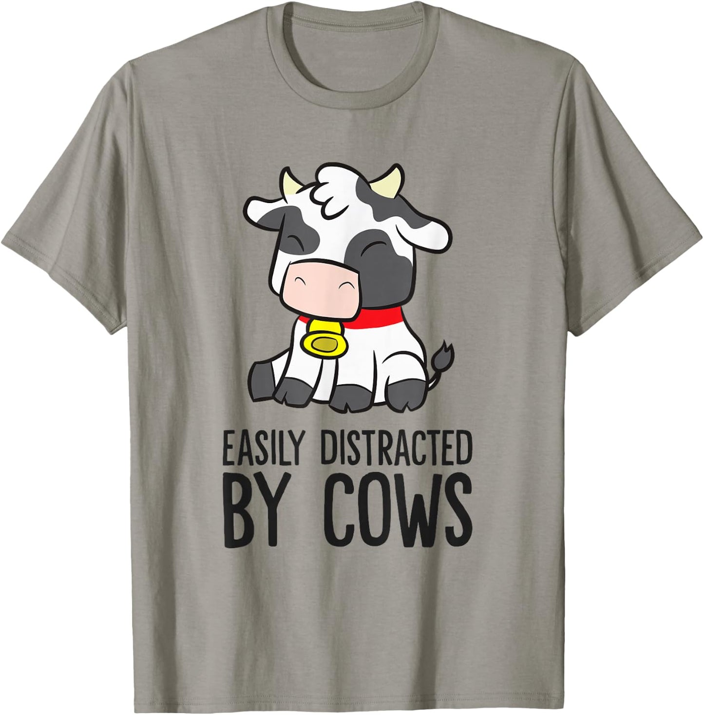 Cow Lover Easily Distracted By Cows T-Shirt - T-Shirt | Sand