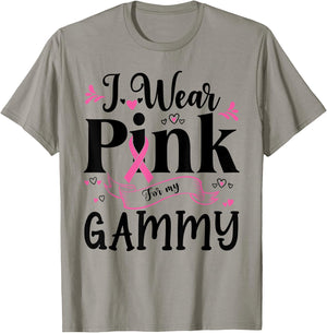 October Breast Cancer Support I Wear Pink For My Gammy T-Shirt - T-Shirt | Sand