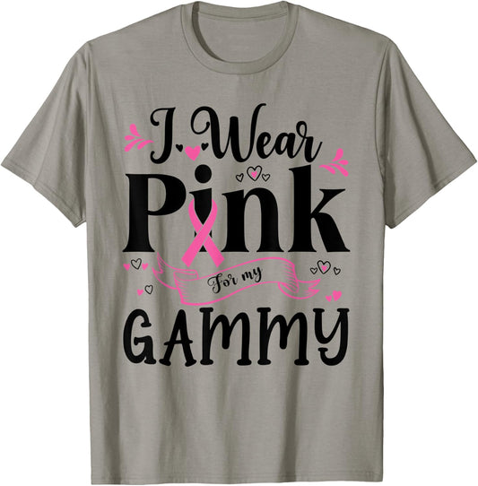 October Breast Cancer Support I Wear Pink For My Gammy T-Shirt - T-Shirt | Sand