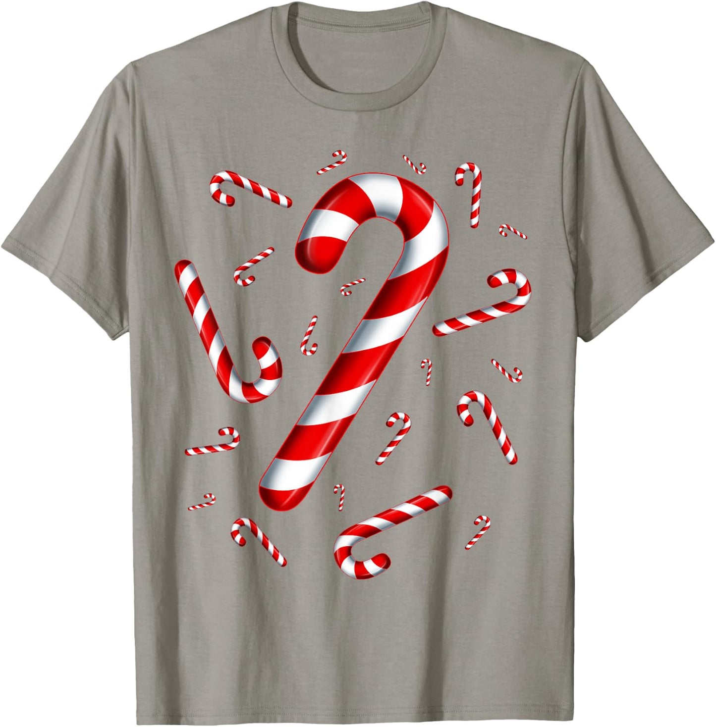 Christmas Flying Candy Cane Lover Taster Red and White Woman T-Shirt - T-Shirt | Sand
