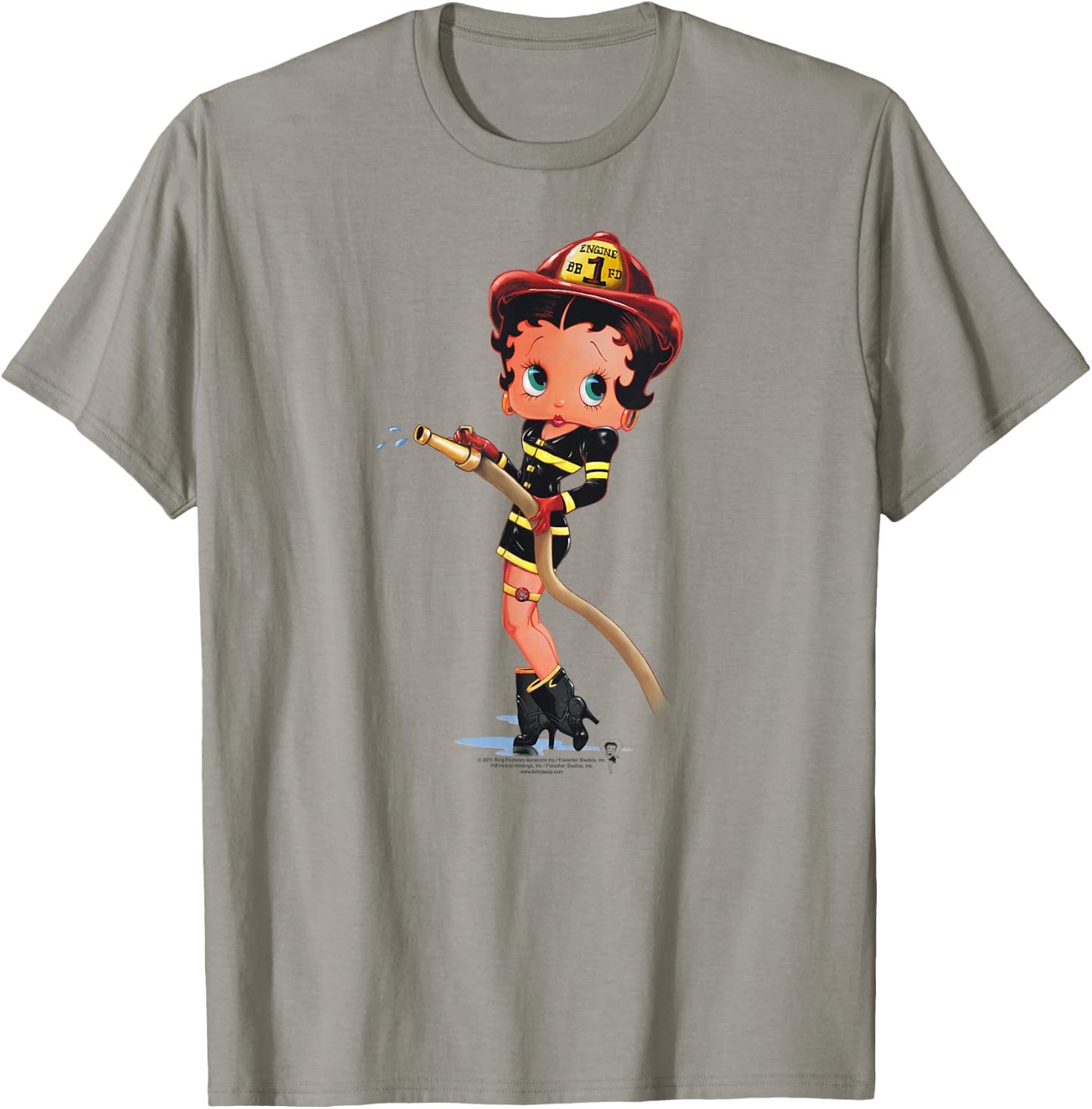 Betty Boop Firefighter T-Shirt - T-Shirt | Sand