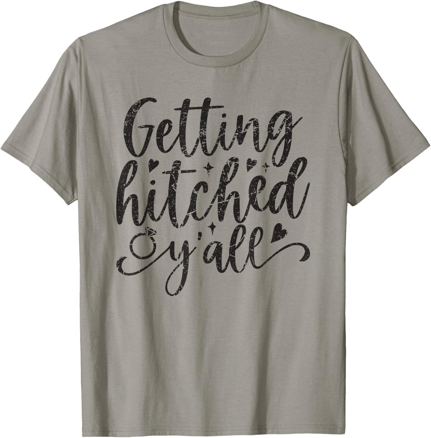 Getting Hitched Y'all Bride Cute Bachelorette Party Retro T-Shirt - T-Shirt | Sand