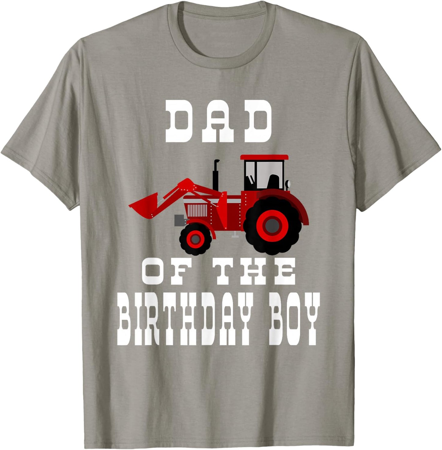 Dad of the Birthday Boy - Red Farm Tractor Matching Party T-Shirt - T-Shirt | Sand