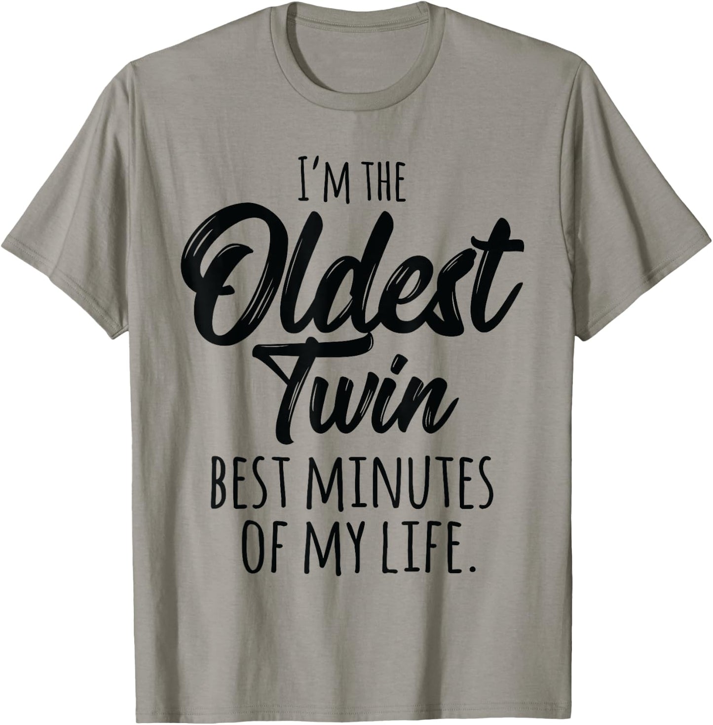 Funny Twin Shirts Matching Sibling Oldest Twin T-Shirt - T-Shirt | Sand