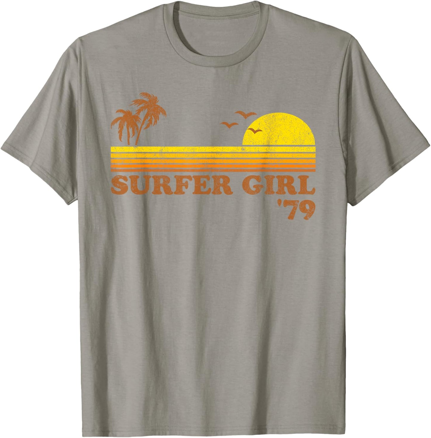 Vintage Surfer Girl Surfing Beach Retro Sunset Surf 70s Gift T-Shirt - T-Shirt | Sand