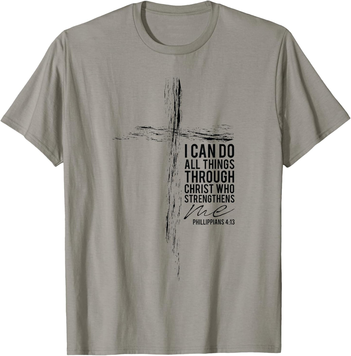 Philippians 4:13 Christian Cross Gifts Men Husband Son Women T-Shirt - T-Shirt | Sand