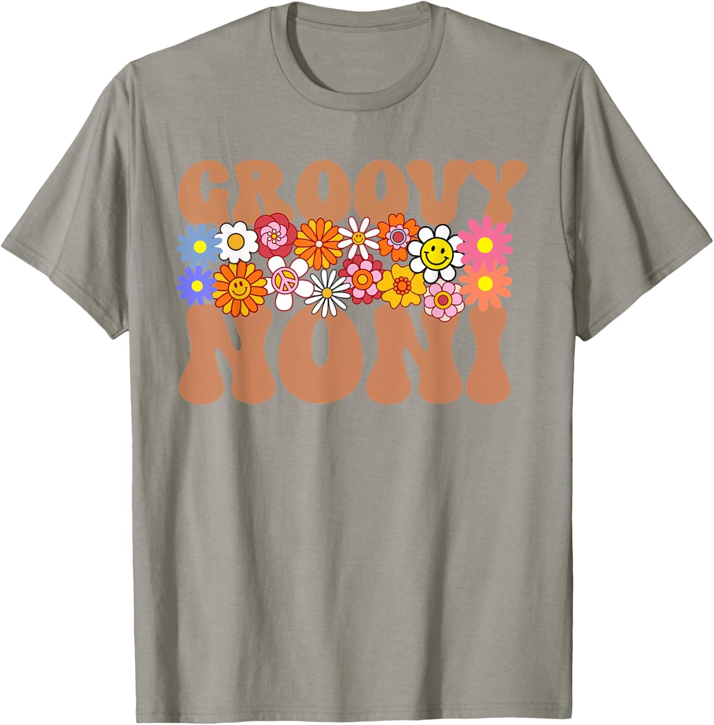 Retro Groovy Noni Grandma Hippie Family Matching Mothers Day T-Shirt - T-Shirt | Sand