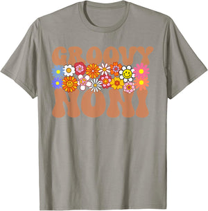 Retro Groovy Noni Grandma Hippie Family Matching Mothers Day T-Shirt - T-Shirt | Sand
