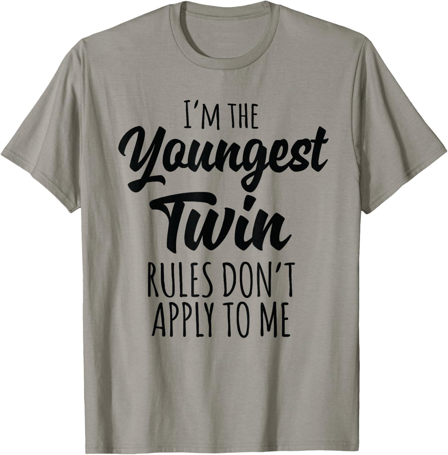Twins Shirts Birthday Gift Funny Siblings Youngest Twin T-Shirt - T-Shirt | Sand