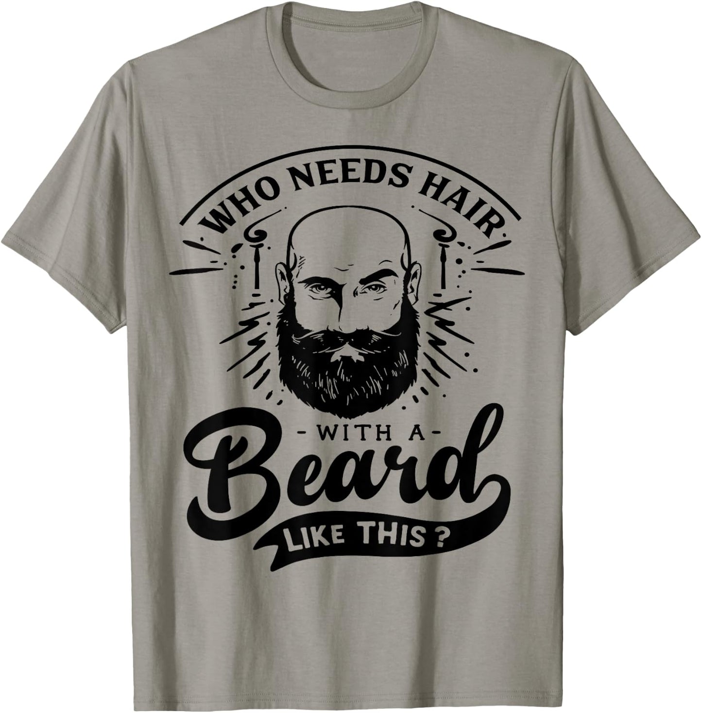 Who needs Hair with a Beard like this Viking Bearded Men T-Shirt - T-Shirt | Sand