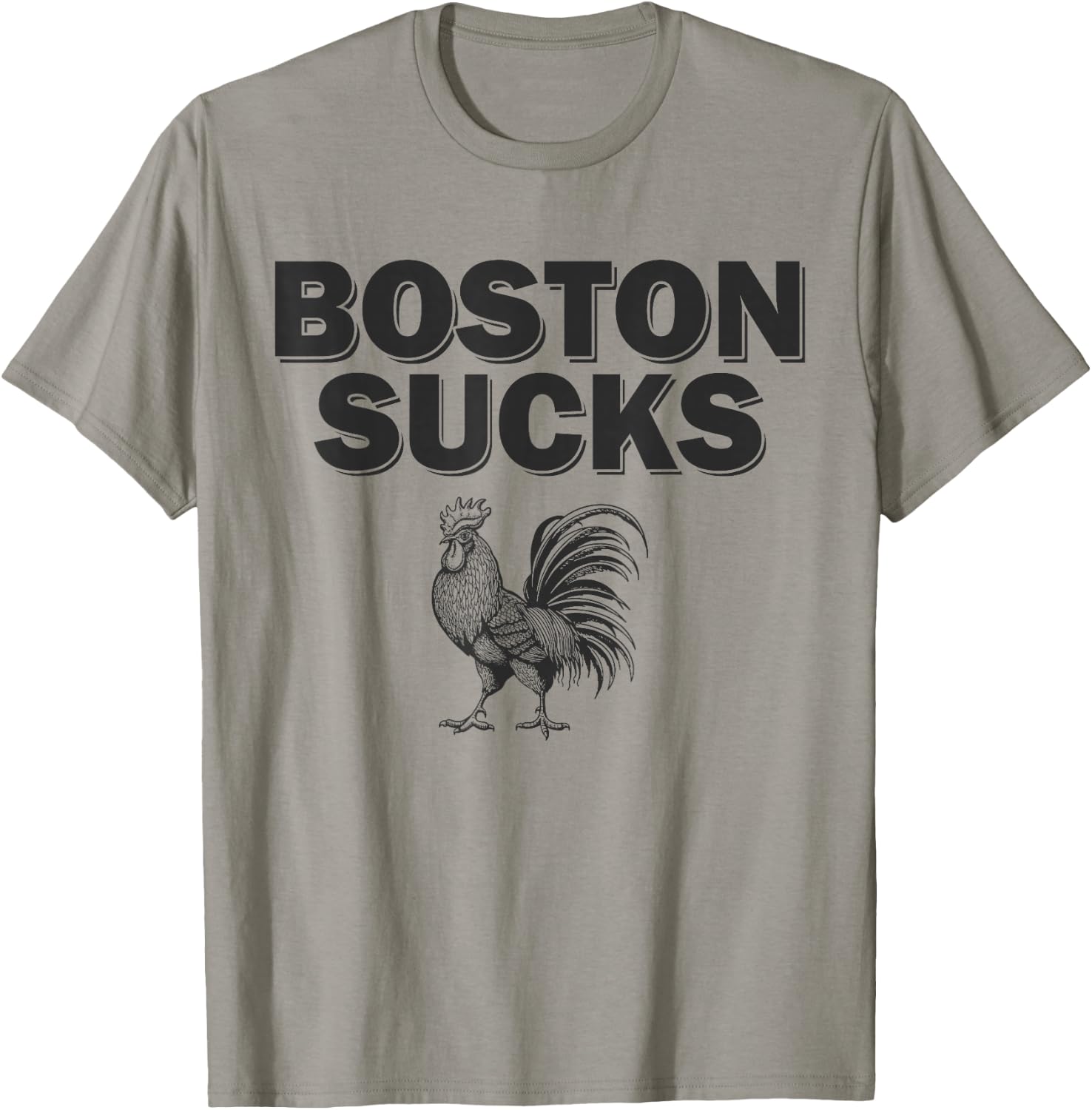 Boston Sucks Chicken Rooster T-Shirt - T-Shirt | Sand