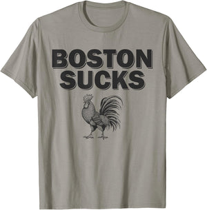 Boston Sucks Chicken Rooster T-Shirt - T-Shirt | Sand