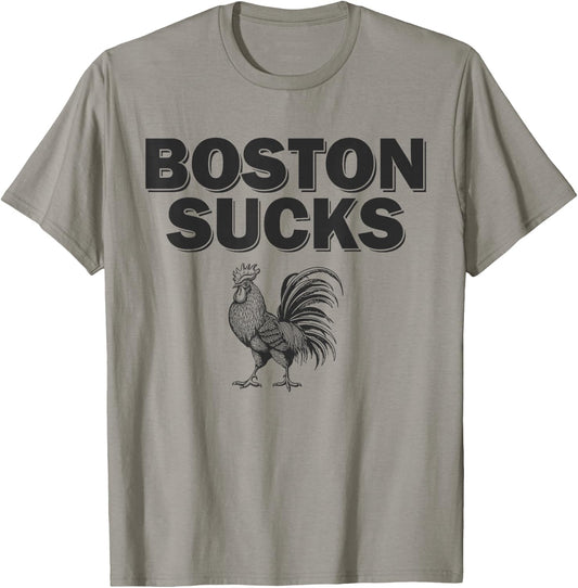 Boston Sucks Chicken Rooster T-Shirt - T-Shirt | Sand