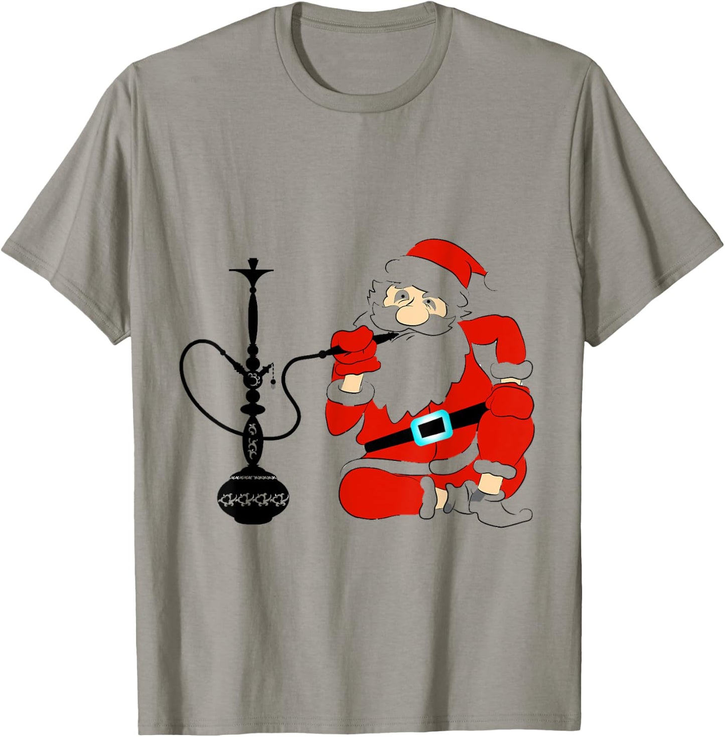 Santa Claus Smoking Hookah T-Shirt - T-Shirt | Sand