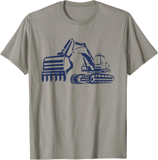 Construction Excavator Shirt for Boys Girls Men and Women T-Shirt - T-Shirt | Sand