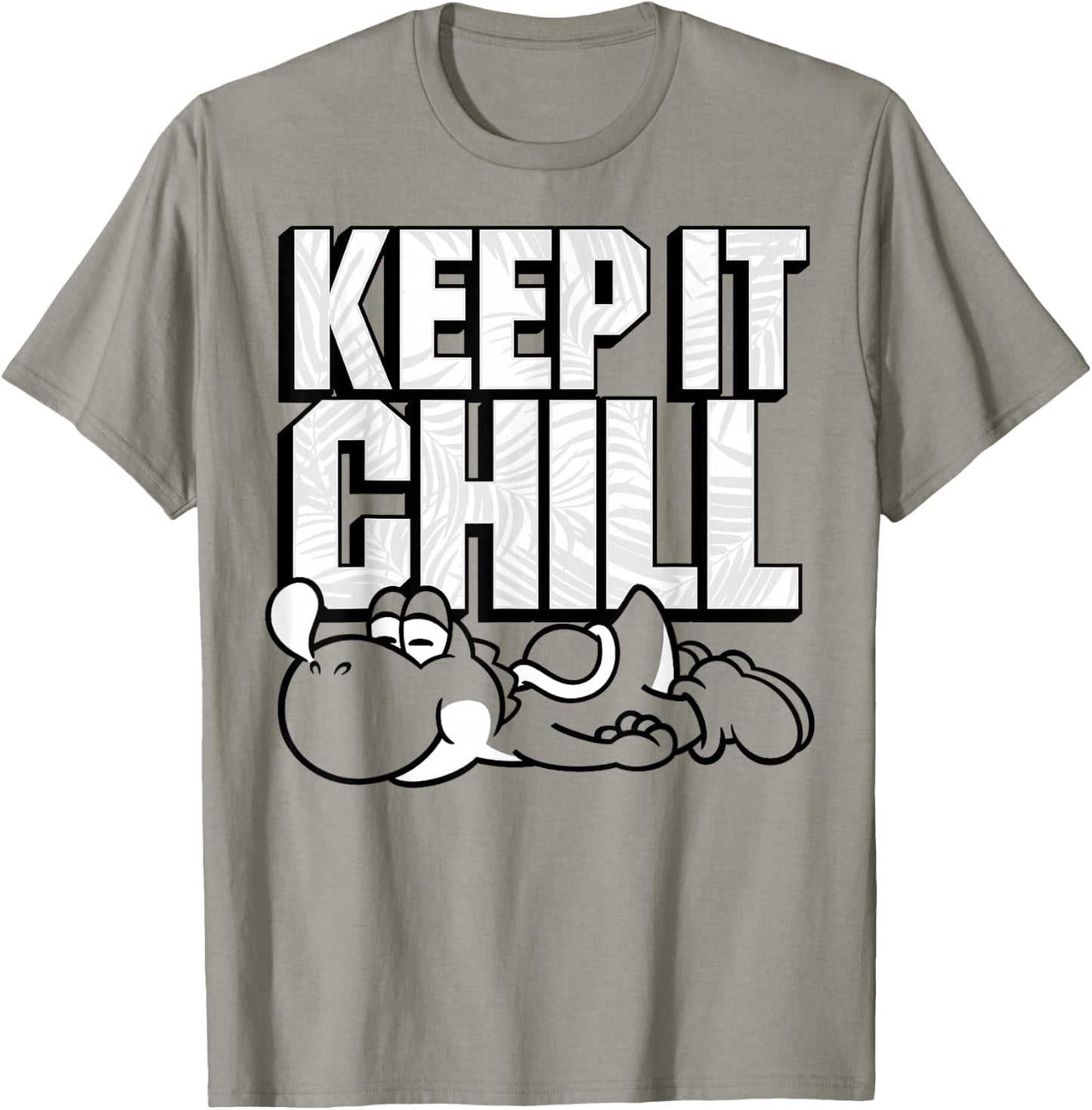 Super Mario Yoshi Keep It Chill Outline Portrait T-Shirt - T-Shirt | Sand