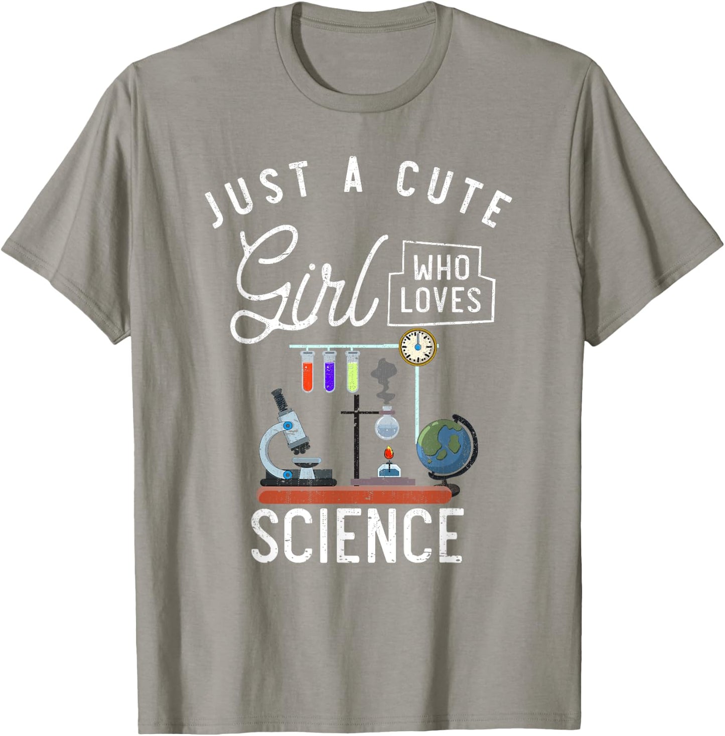 Scientist Women Lab Just A Cute Girl Who Loves Science T-Shirt - T-Shirt | Sand