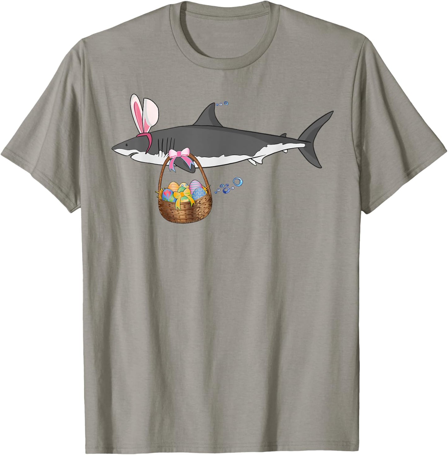 Funny Shark with Easter Basket and Bunny Ears Easter T-Shirt - T-Shirt | Sand