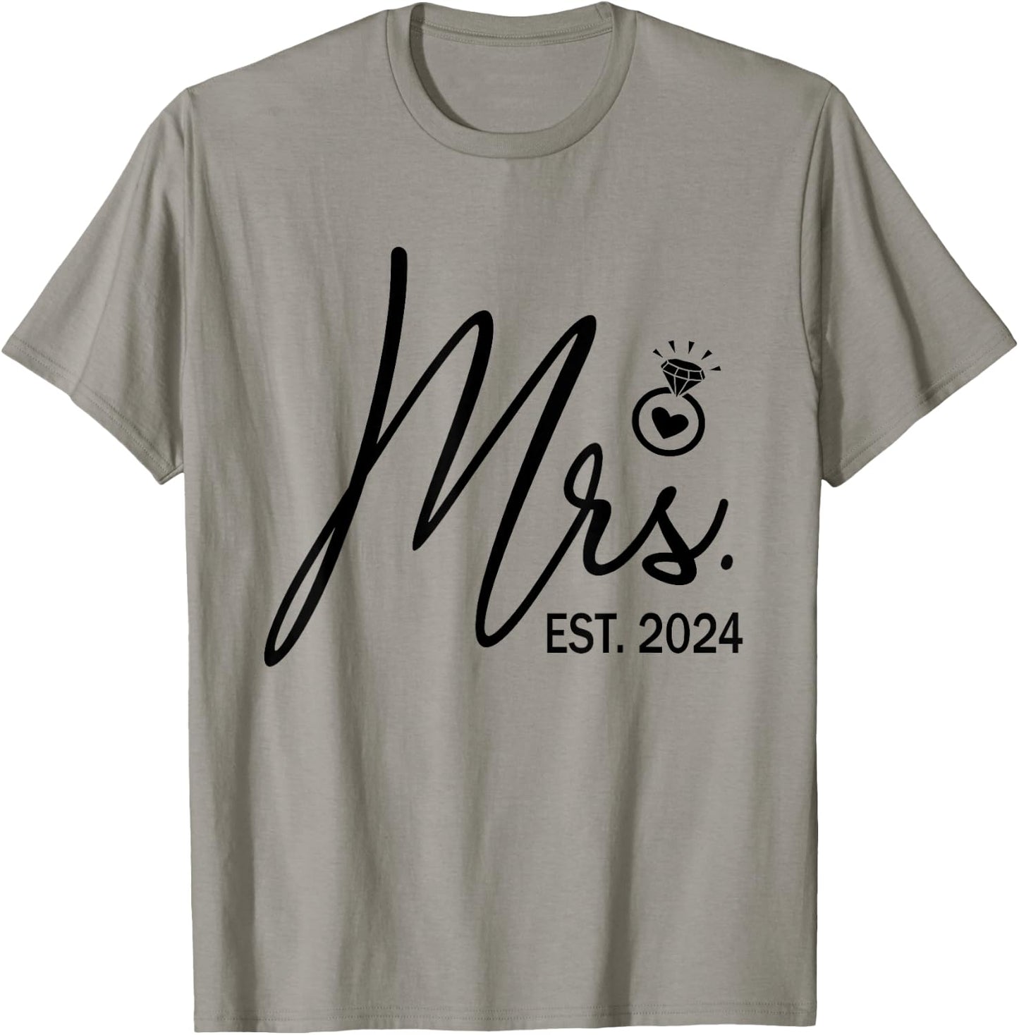 Mrs. Est. 2024 Just Married Wedding Wife Mr & Mrs Couple T-Shirt - T-Shirt | Sand