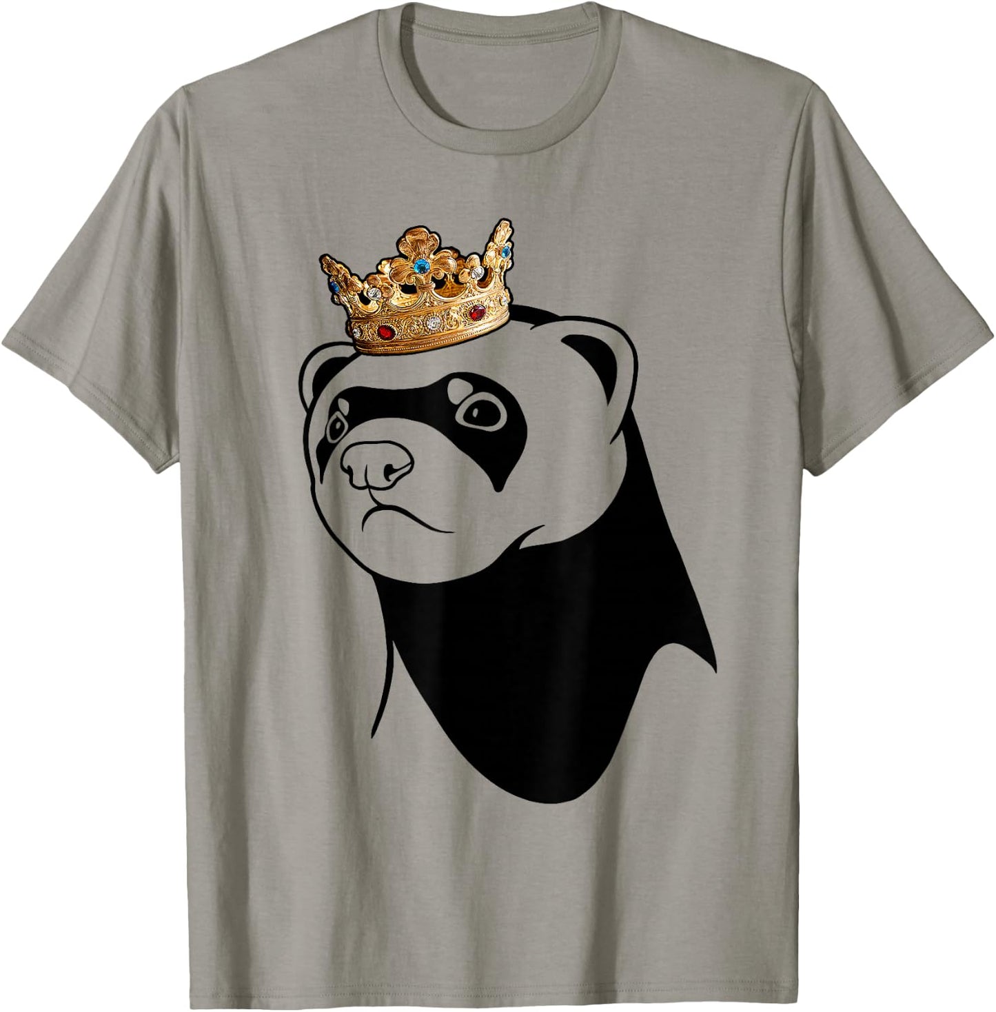 Ferret Wearing Crown T-Shirt - T-Shirt | Sand