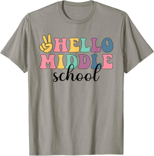 Hello Middle School Here I Come Retro Vintage Back To School T-Shirt - T-Shirt | Sand