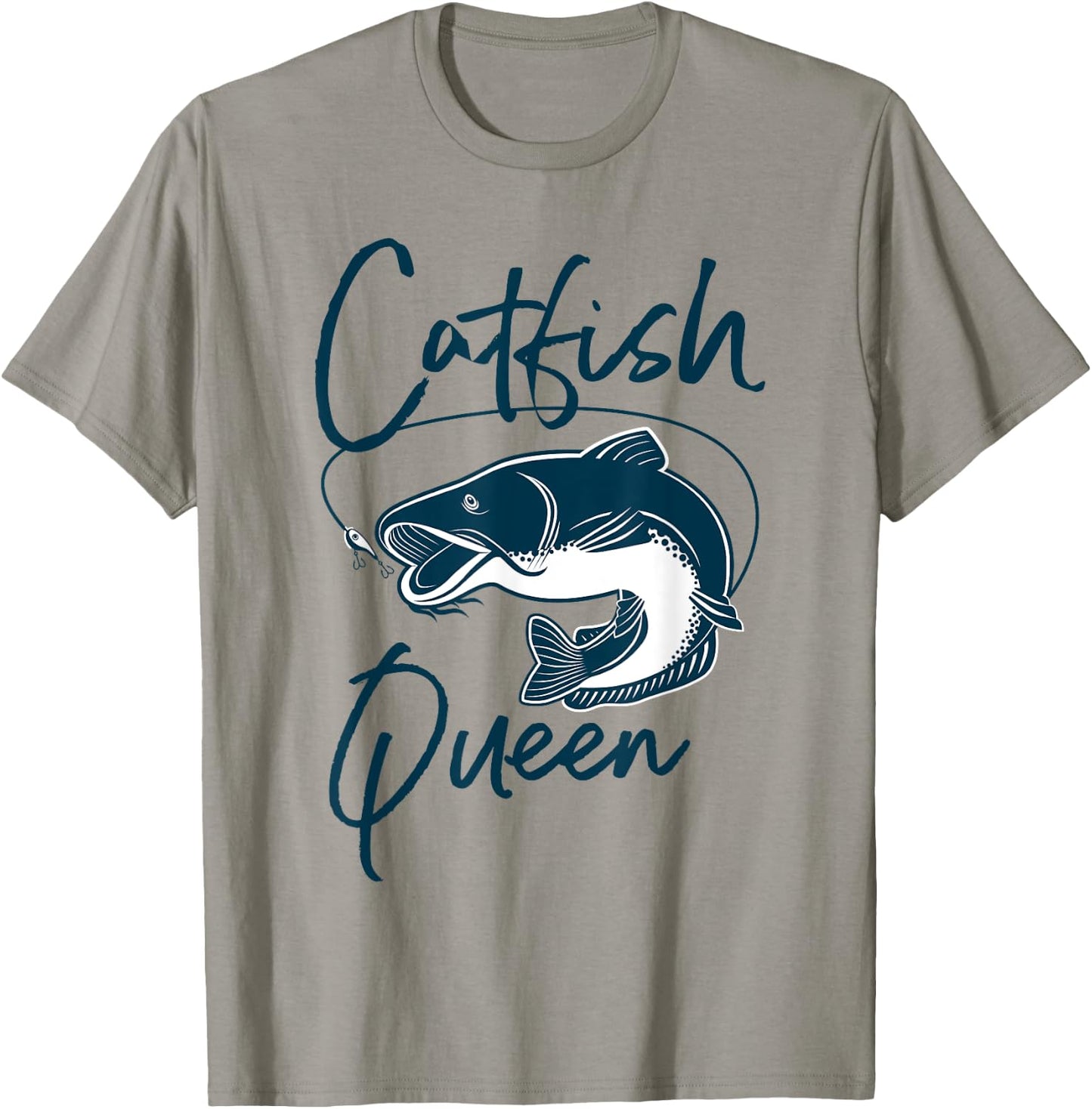 Catfish Queen Fun Fishing Design for Anglers T-Shirt - T-Shirt | Sand