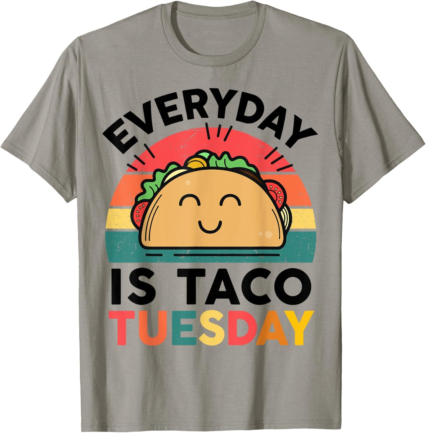 Funny Everyday Is Taco-Tuesday Toddler Boy Kids Cute Retro T-Shirt - T-Shirt | Sand