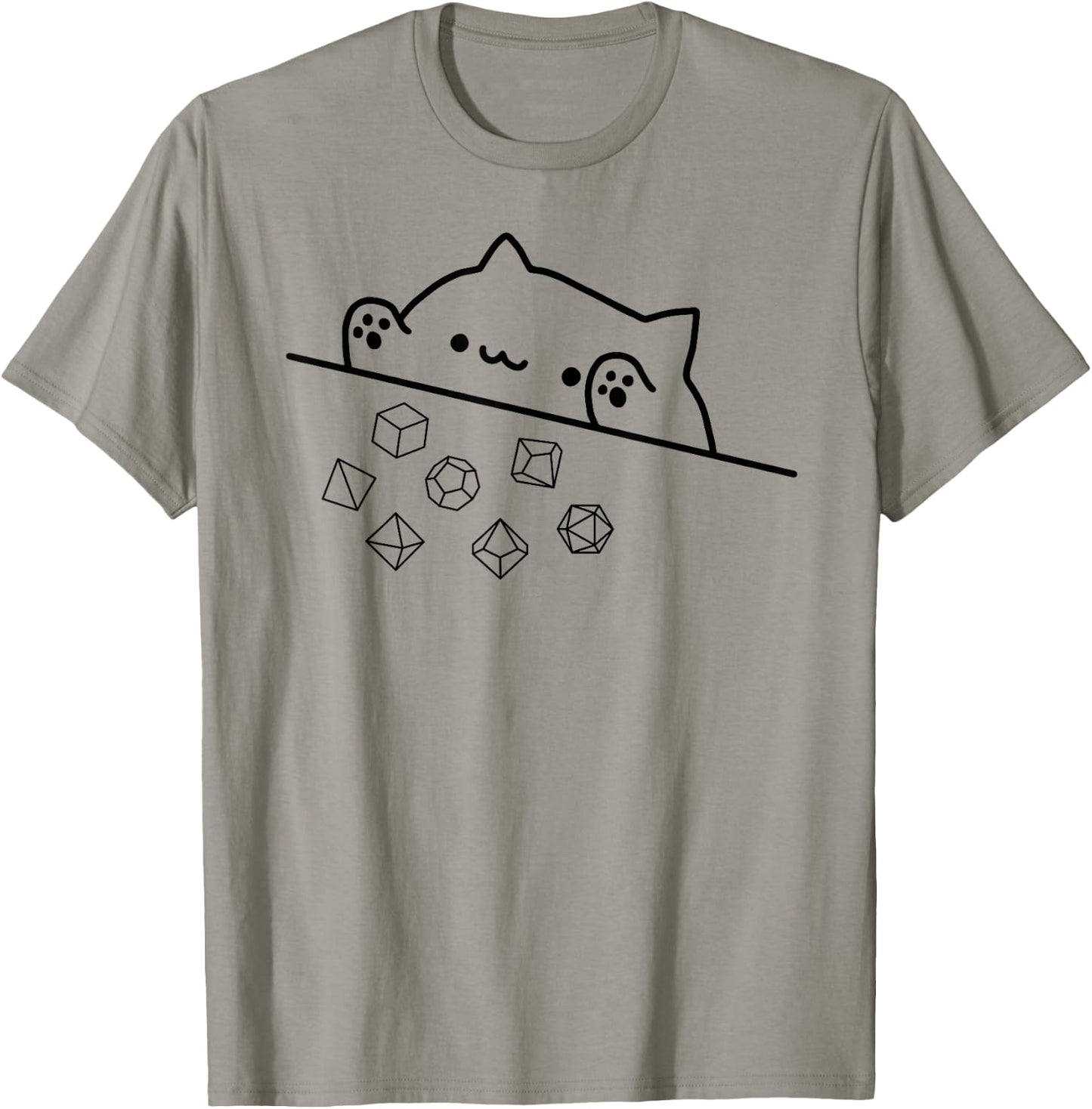 Cat Throwing Rainbow Dice Tabletop RPG T-Shirt - T-Shirt | Sand