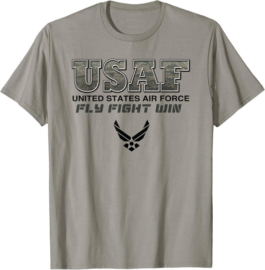 Usaf - United States Air Force Fly Fight Win T-Shirt - T-Shirt | Sand