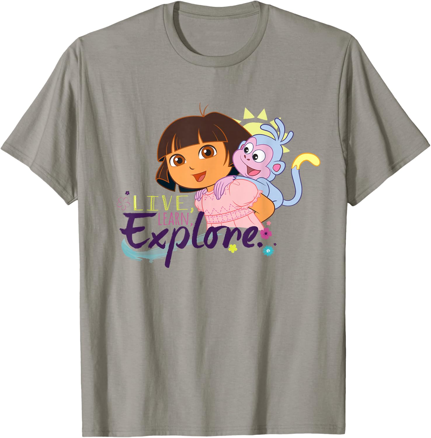 Dora the Explorer Live, Learn, Explore T-Shirt - T-Shirt | Sand