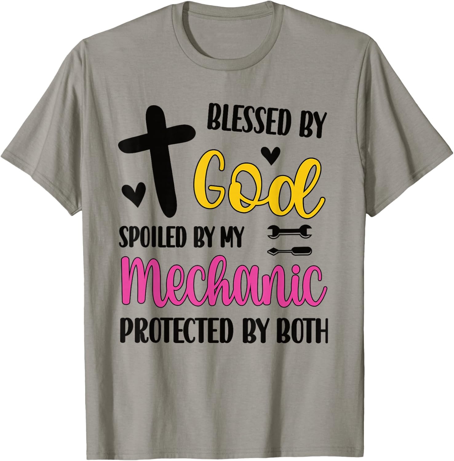 Spoiled By My Mechanic Proud Mechanic Wife Husband T-Shirt - T-Shirt | Sand