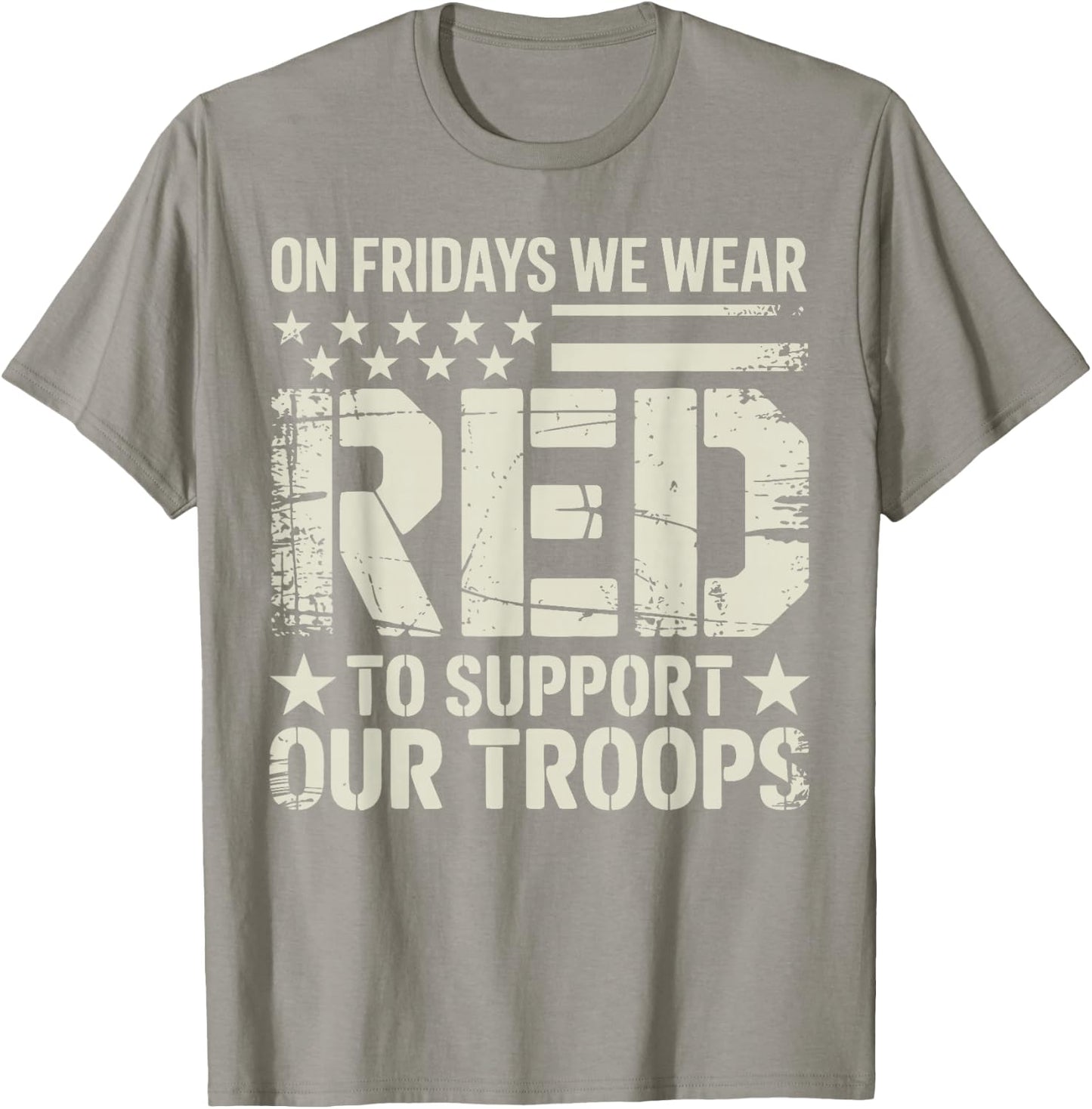 Red Fridays Family Deployed Military Spouse Soldier Support T-Shirt - T-Shirt | Sand