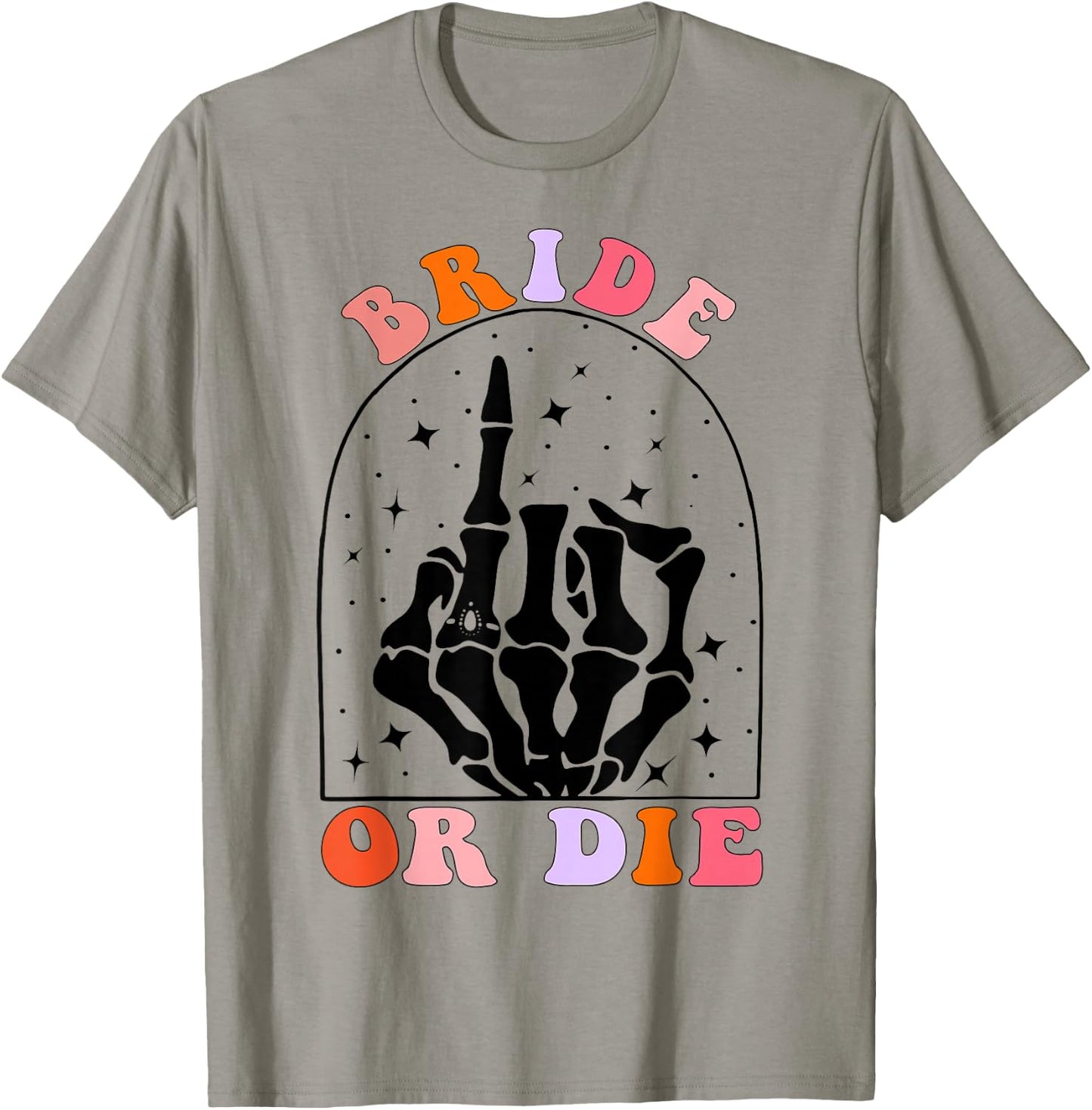 Halloween Bride Or Die Retro Bachelorette Matching T-Shirt - T-Shirt | Sand
