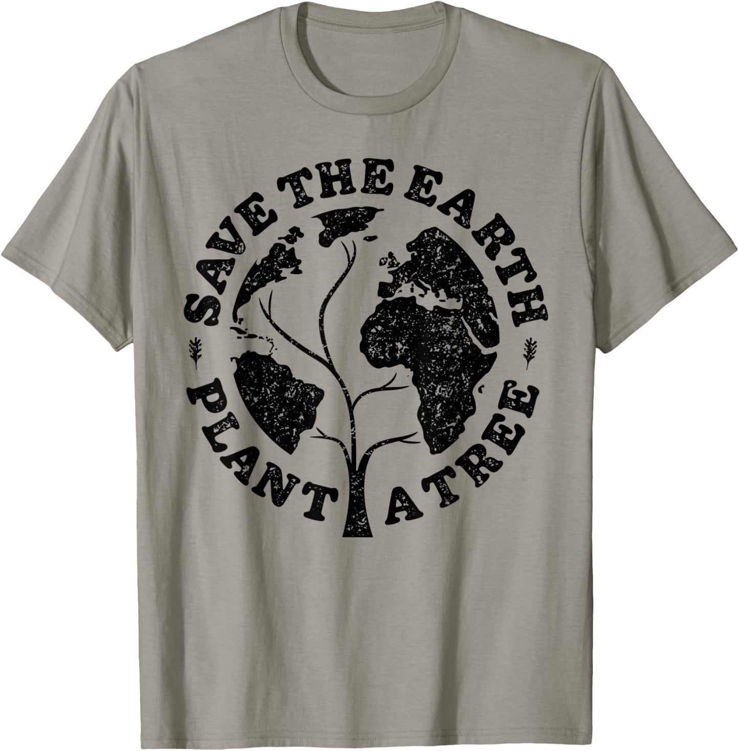 Earth Day Save Earth Plant A Tree Environmental Planet Retro T-Shirt - T-Shirt | Sand