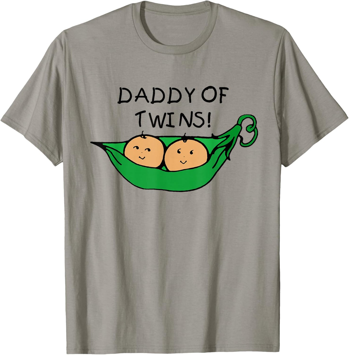 Two Peas in a Pod Daddy of Twins T-Shirt - T-Shirt | Sand