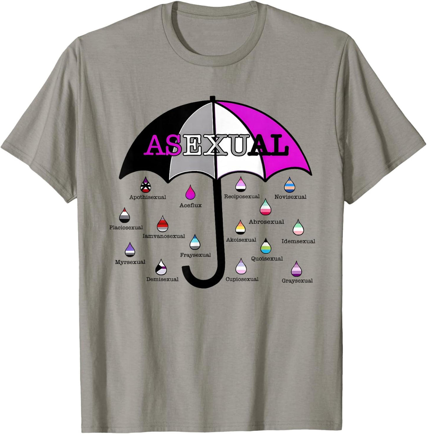 Umbrella Asexual LGBT Lesbian Gay Bisexual Transgender Pride T-Shirt - T-Shirt | Sand
