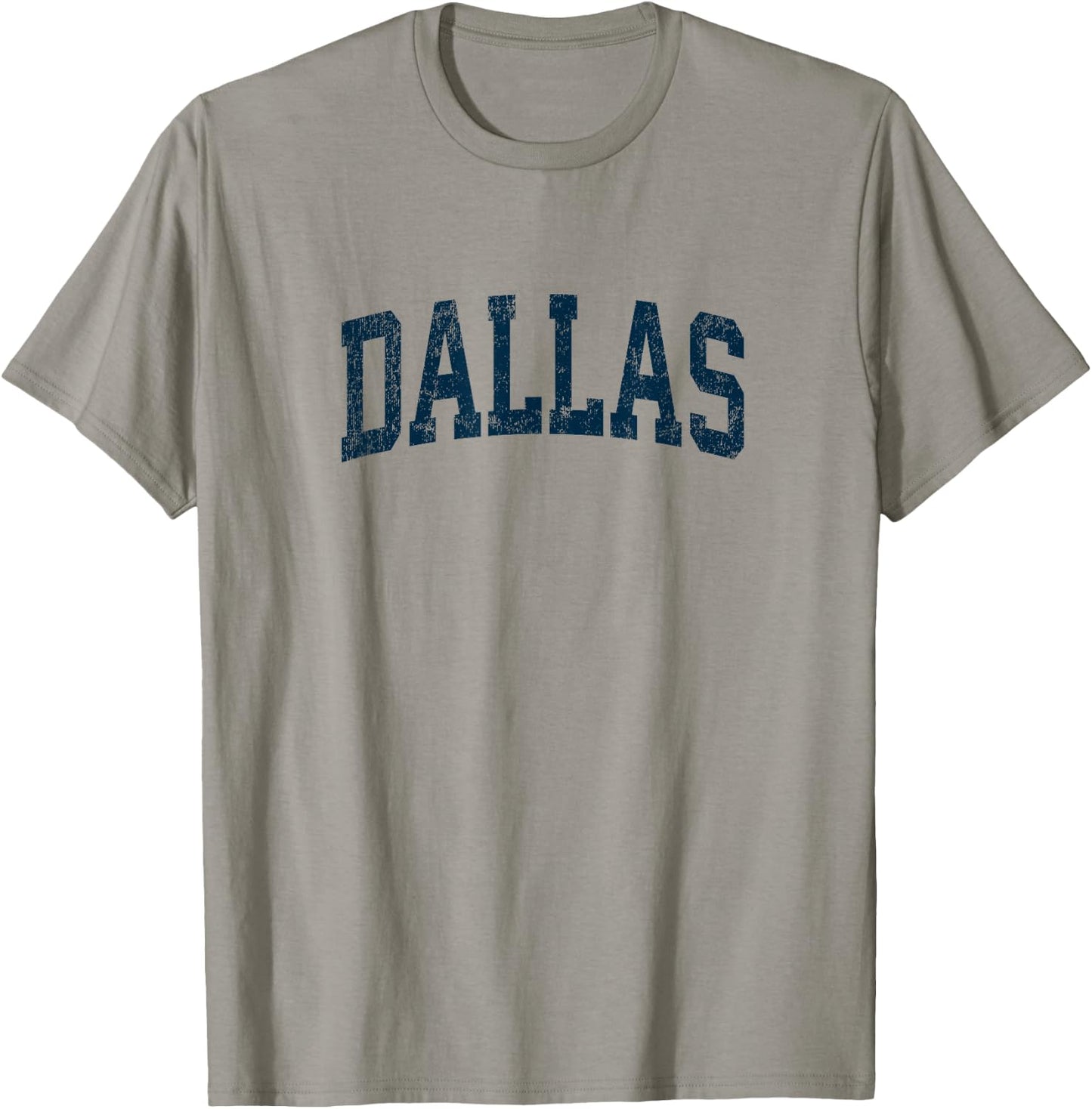 Dallas Texas TX Vintage Athletic Sports Navy Design T-Shirt - T-Shirt | Sand