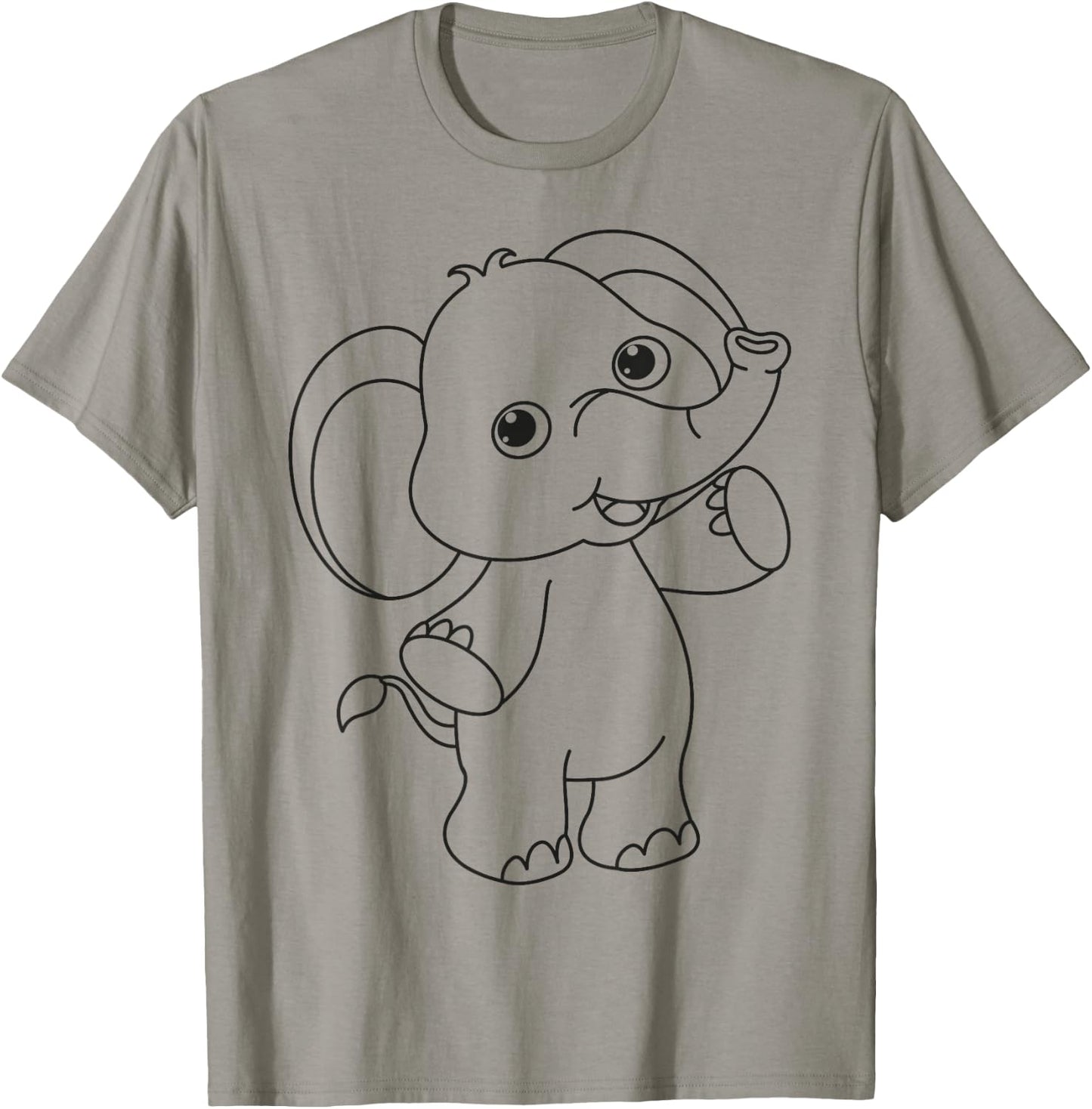Cute elephant to paint & color for kids T-Shirt - T-Shirt | Sand