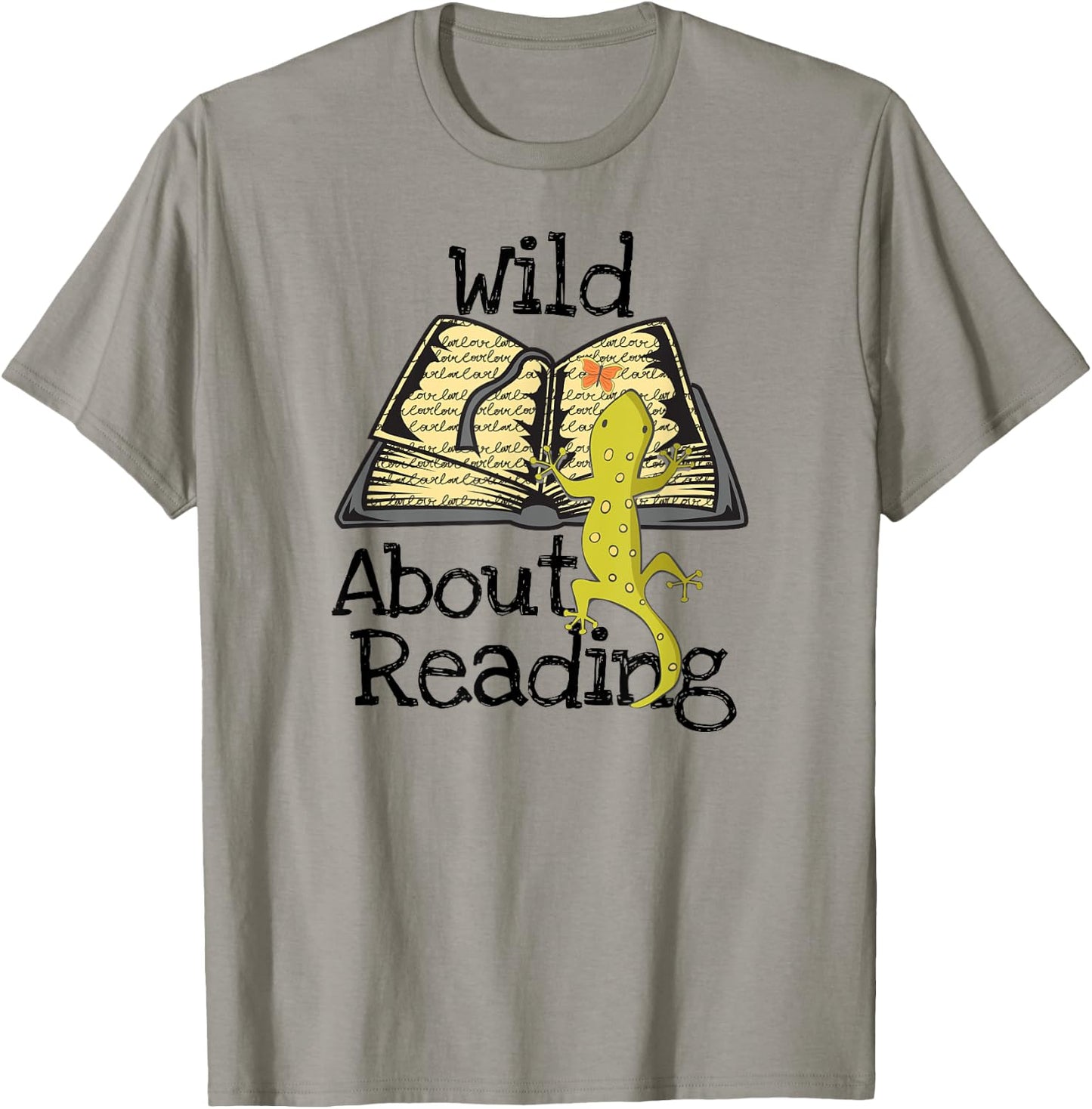 Wild About Reading Gecko Book Gift Teachers Men Women Girls Kids T-Shirt - T-Shirt | Sand