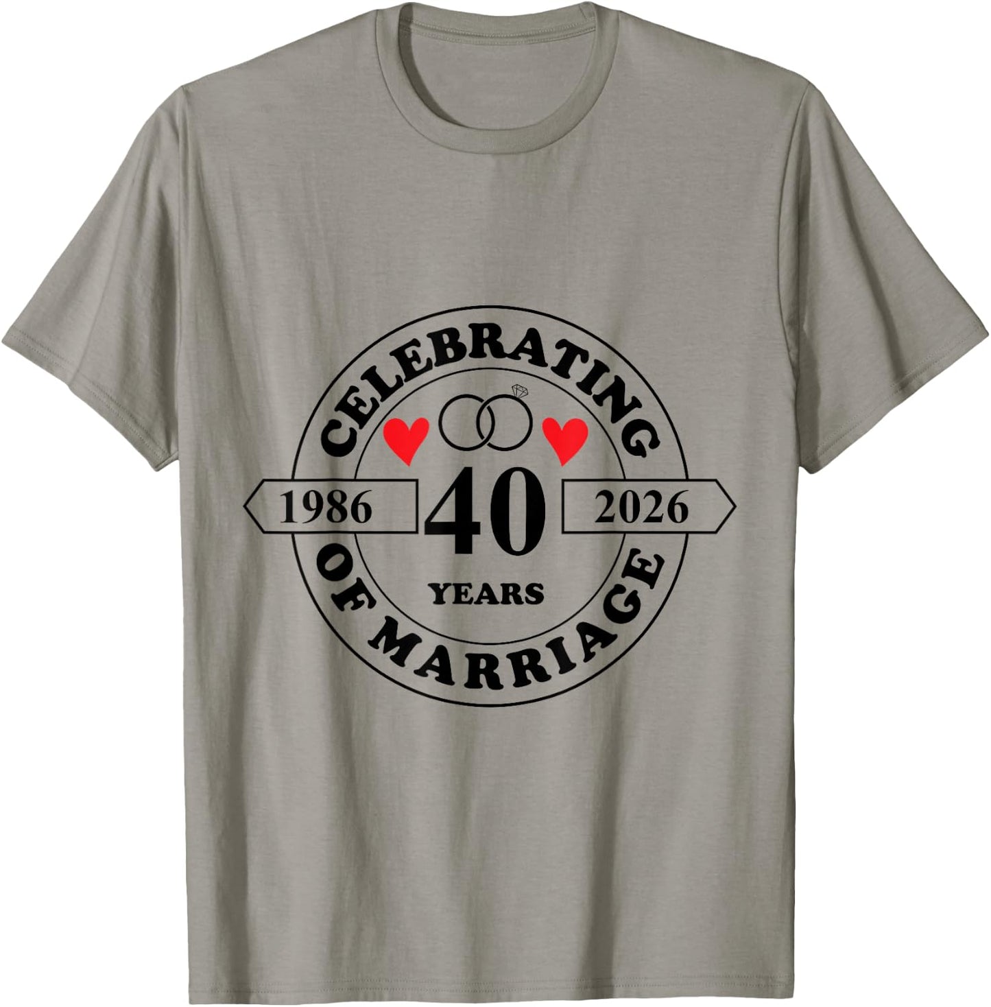 40 Years of Marriage Parents 40th Wedding Anniversary T-Shirt - T-Shirt | Sand