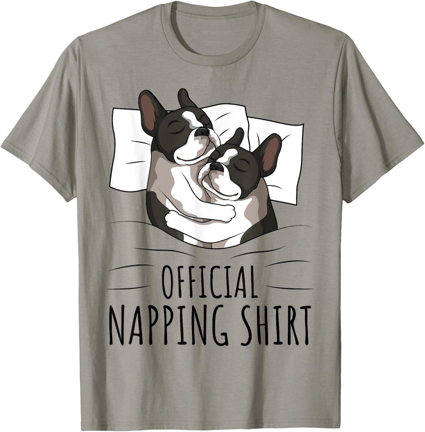 Sleeping Boston Terrier Dog Lover Official Napping Women Kids T-Shirt - T-Shirt | Sand
