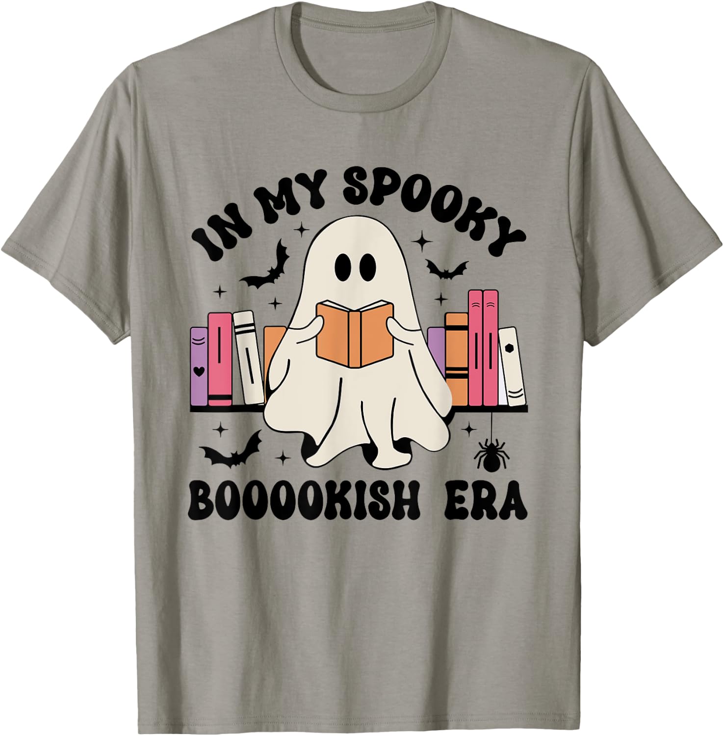 In My Spooky Bookish Era Ghost Books Halloween Reading T-Shirt - T-Shirt | Sand