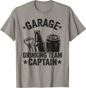 Funny Beer Garage Drinker Garage Drinking Team Captain T-Shirt - T-Shirt | Sand