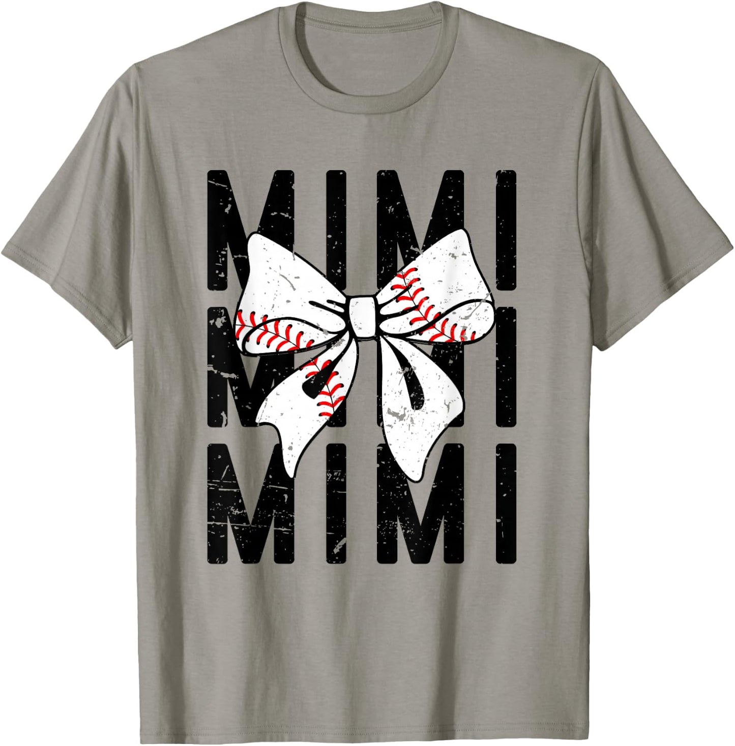 Coquette Baseball Mimi Bow Baseball Grandsons Game T-Shirt - T-Shirt | Sand