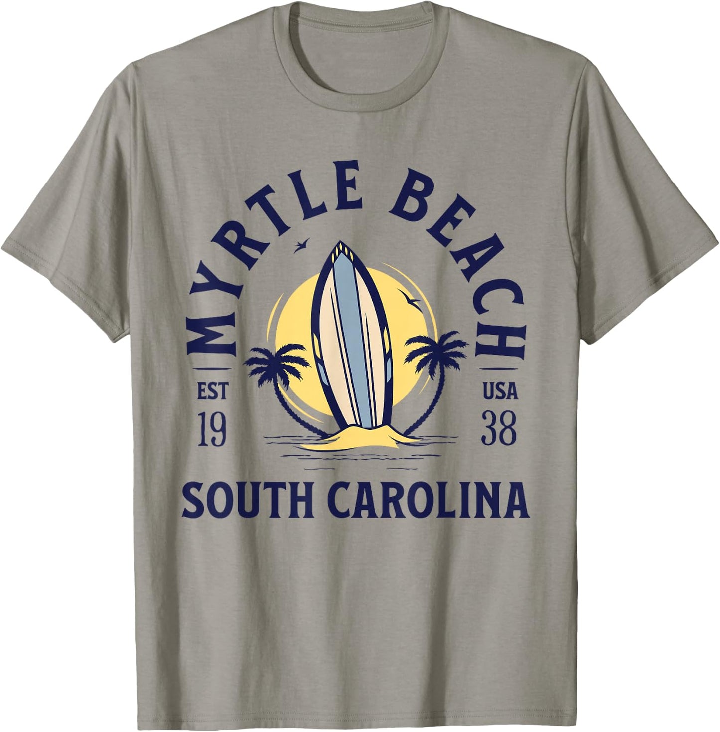 Myrtle Beach South Carolina Surf Summer Vacation Vintage T-Shirt - T-Shirt | Sand