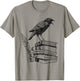 Dark Academia Aesthetic Raven Crow On Old Vintage Books T-Shirt - T-Shirt | Sand