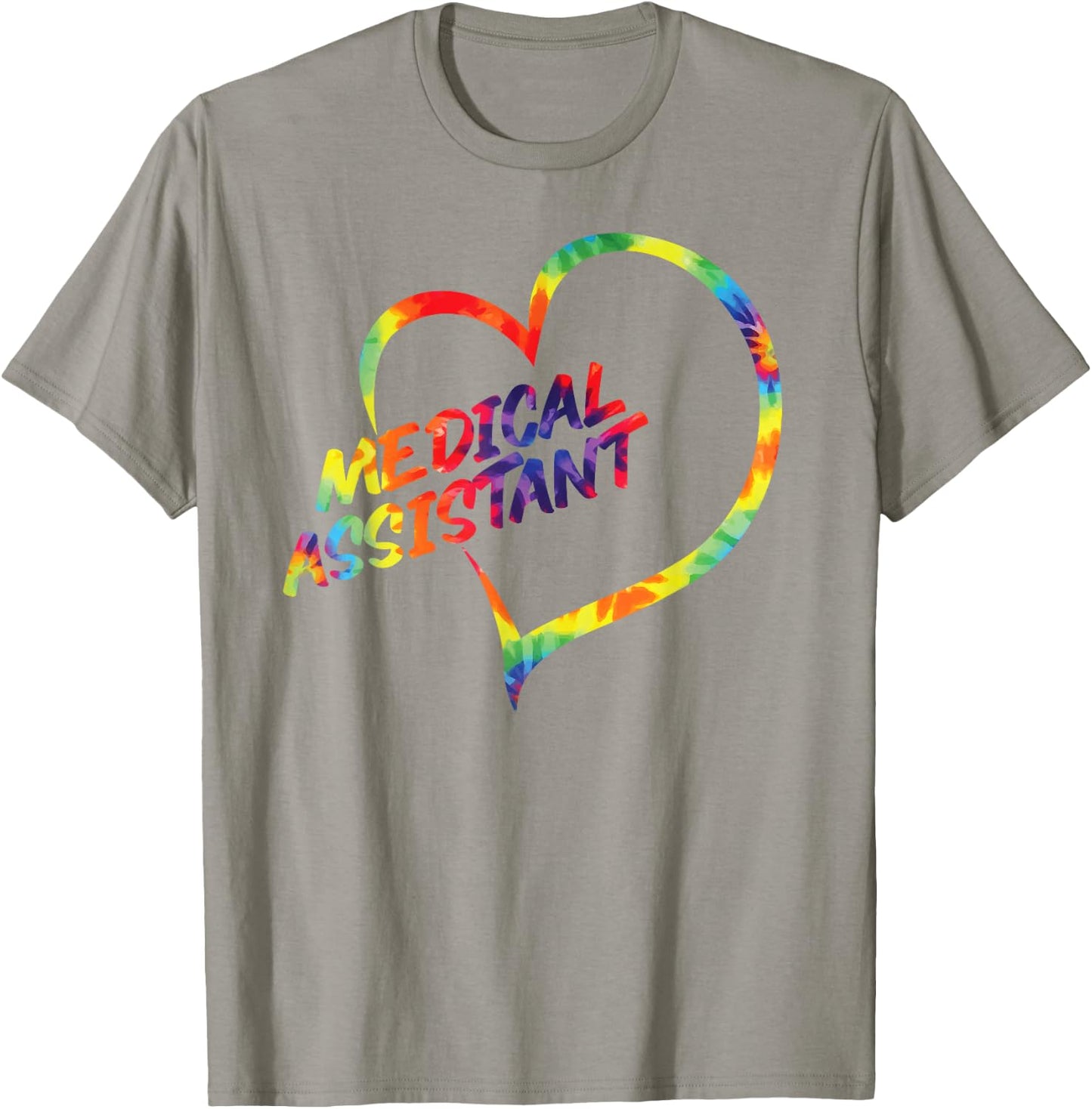 Certified Medical Assistant Tie Dye Heart CMA T-Shirt - T-Shirt | Sand