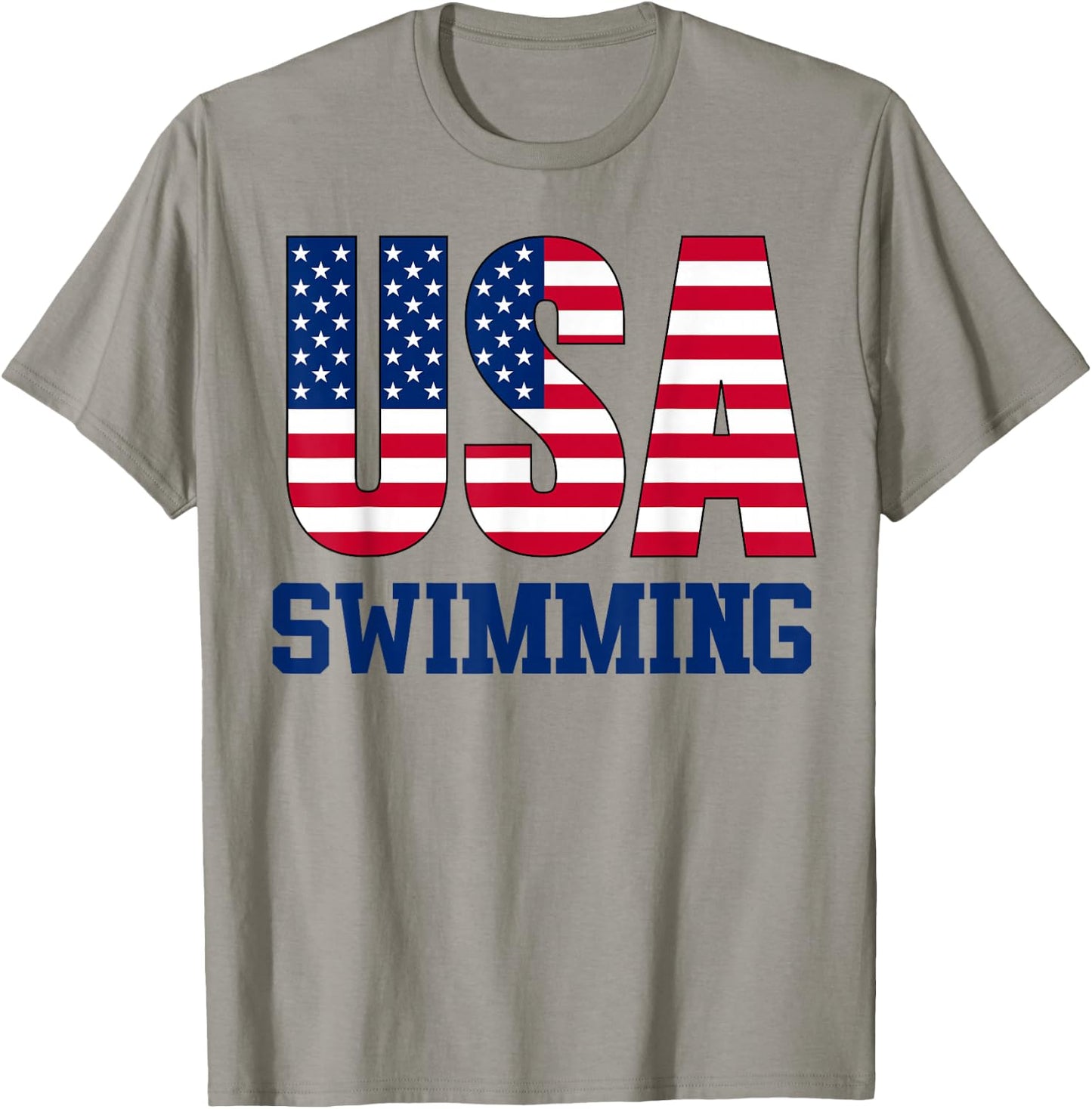 USA with American Flag Swimming Sports T-Shirt - T-Shirt | Sand