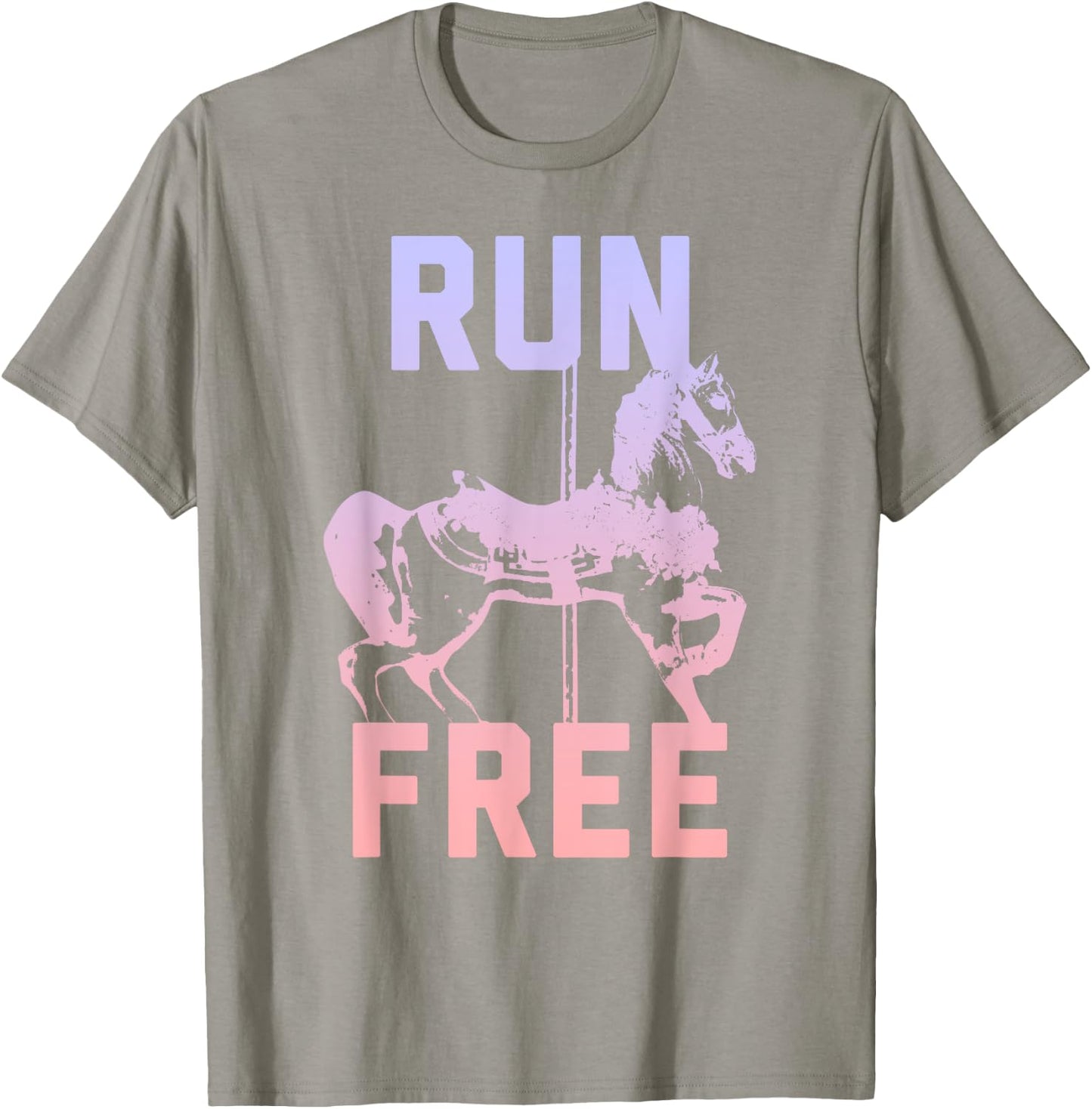 Trendy Run Free Carousel Horse T-Shirt - T-Shirt | Sand